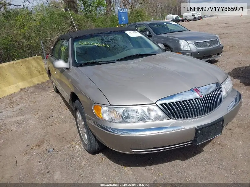 2000 Lincoln Continental VIN: 1LNHM97V1YY865971 Lot: 42044685