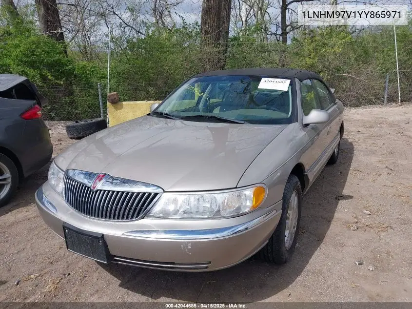 2000 Lincoln Continental VIN: 1LNHM97V1YY865971 Lot: 42044685