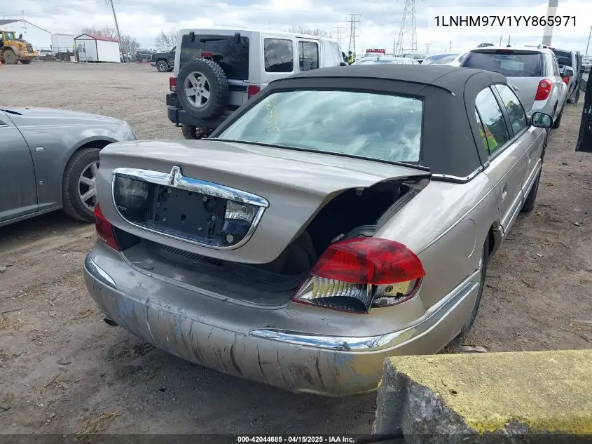 2000 Lincoln Continental VIN: 1LNHM97V1YY865971 Lot: 42044685