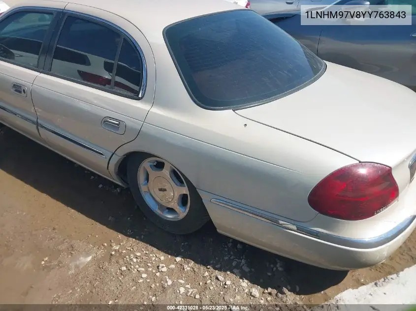2000 Lincoln Continental VIN: 1LNHM97V8YY763843 Lot: 42331028
