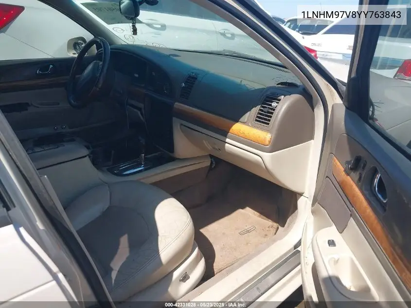 2000 Lincoln Continental VIN: 1LNHM97V8YY763843 Lot: 42331028