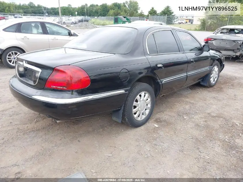 2000 Lincoln Continental VIN: 1LNHM97V1YY896525 Lot: 42670664