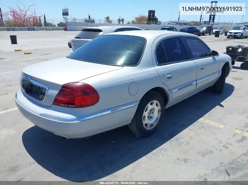 2001 Lincoln Continental VIN: 1LNHM97VX1Y691923 Lot: 42232775