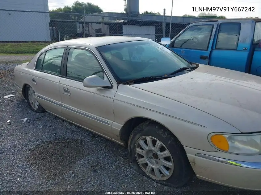 2001 Lincoln Continental VIN: 1LNHM97V91Y667242 Lot: 42588582