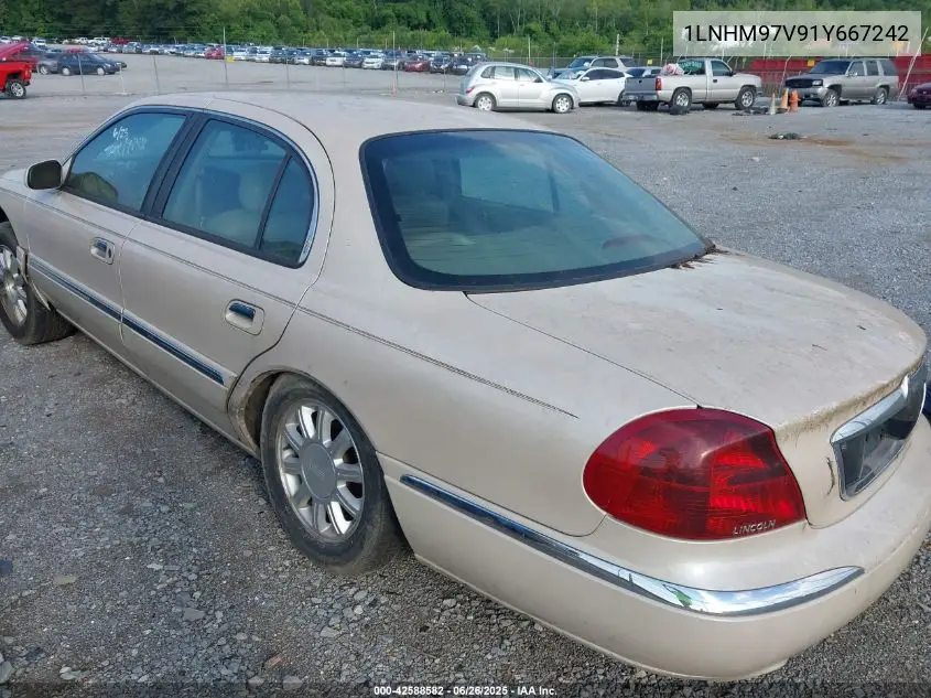 2001 Lincoln Continental VIN: 1LNHM97V91Y667242 Lot: 42588582