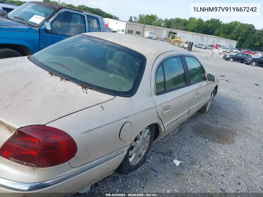 2001 Lincoln Continental VIN: 1LNHM97V91Y667242 Lot: 42588582