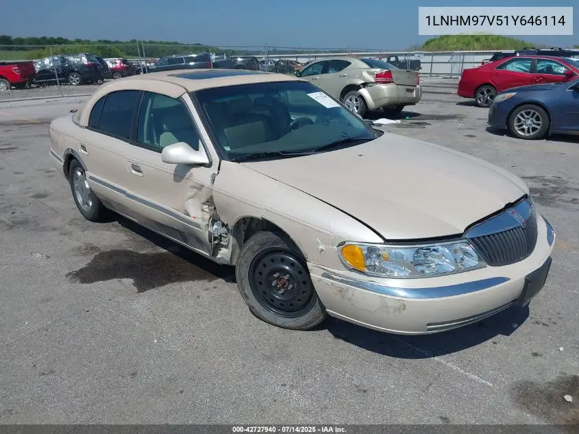 2001 Lincoln Continental VIN: 1LNHM97V51Y646114 Lot: 42727940