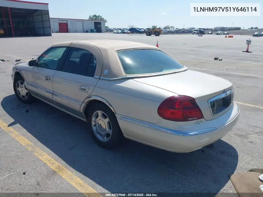 2001 Lincoln Continental VIN: 1LNHM97V51Y646114 Lot: 42727940