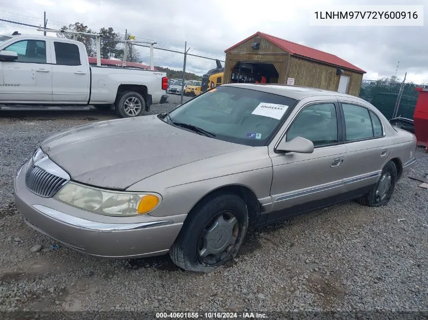 2002 Lincoln Continental VIN: 1LNHM97V72Y600916 Lot: 40601855