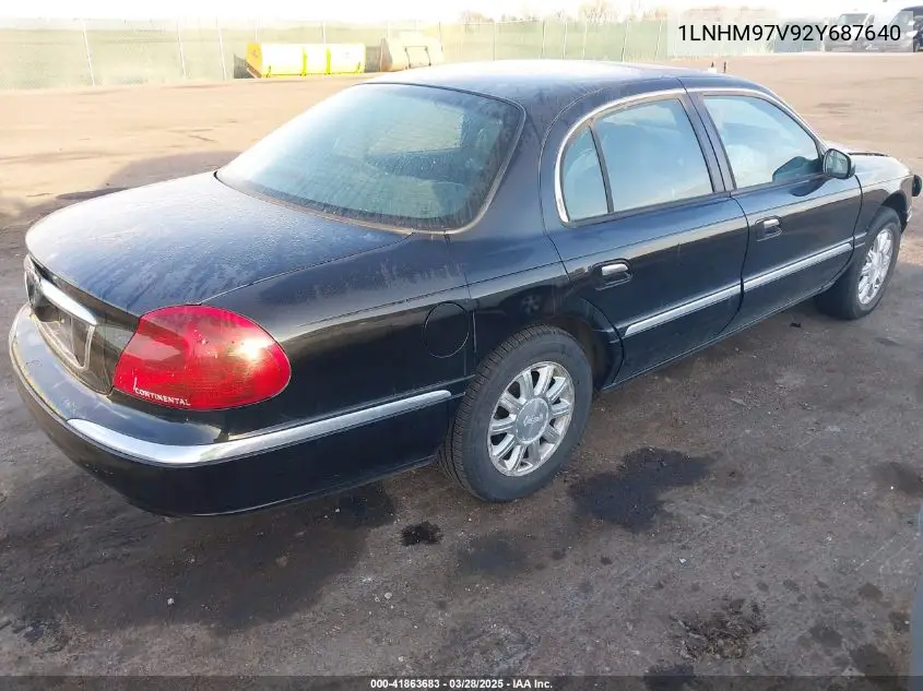 2002 Lincoln Continental VIN: 1LNHM97V92Y687640 Lot: 41863683
