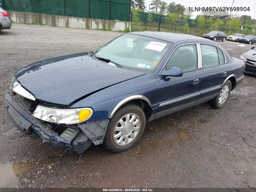 2002 Lincoln Continental VIN: 1LNHM97V62Y698904 Lot: 42230916