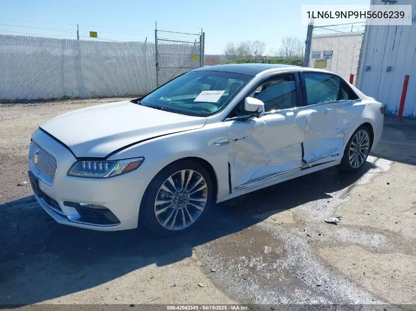 2017 Lincoln Continental Reserve VIN: 1LN6L9NP9H5606239 Lot: 42042349