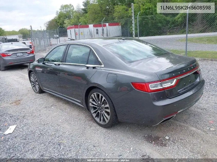 2017 Lincoln Continental Select VIN: 1LN6L9SK2H5608598 Lot: 42210151