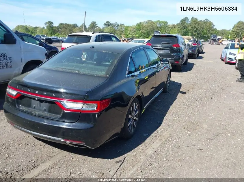 2017 Lincoln Continental Livery VIN: 1LN6L9HK3H5606334 Lot: 42231351