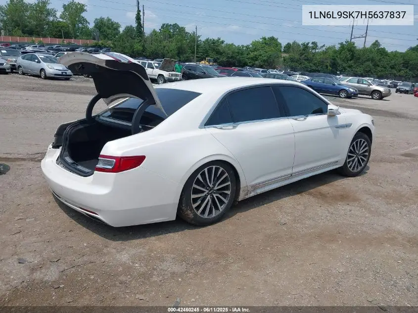 2017 Lincoln Continental Select VIN: 1LN6L9SK7H5637837 Lot: 42460245