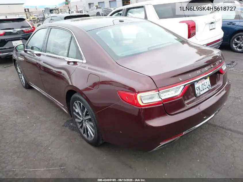2017 Lincoln Continental Select VIN: 1LN6L9SK4H5618727 Lot: 42485169