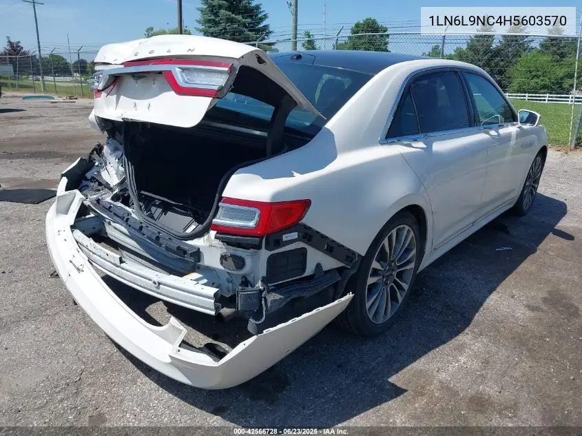 2017 Lincoln Continental Reserve VIN: 1LN6L9NC4H5603570 Lot: 42566728