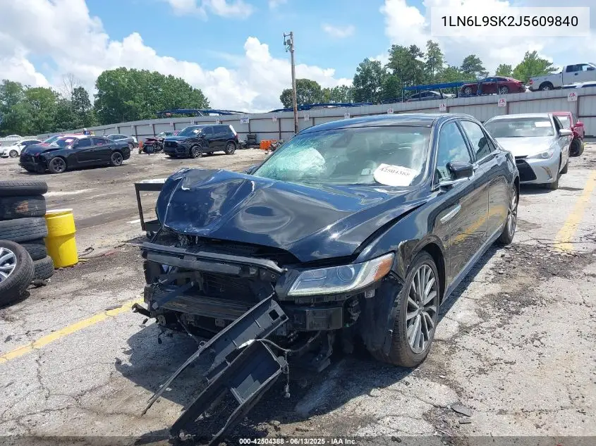 2018 Lincoln Continental Select VIN: 1LN6L9SK2J5609840 Lot: 42504388