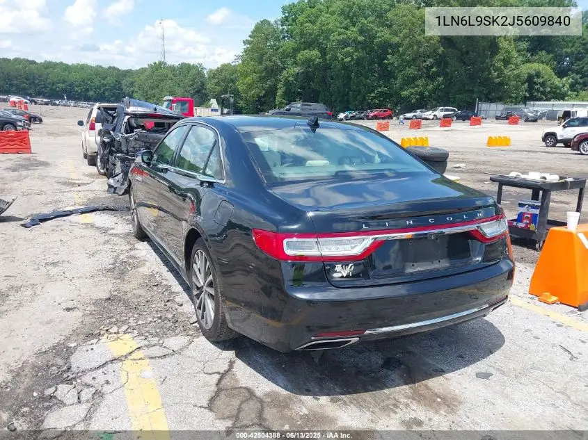 2018 Lincoln Continental Select VIN: 1LN6L9SK2J5609840 Lot: 42504388