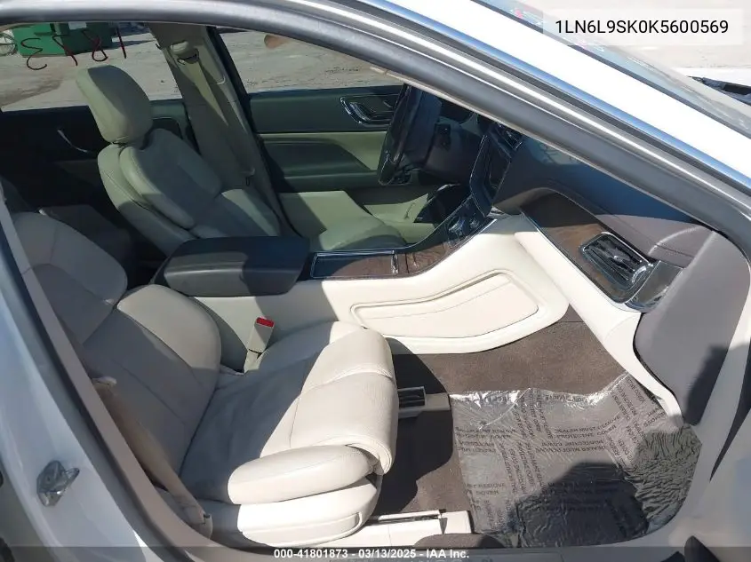 2019 Lincoln Continental Select VIN: 1LN6L9SK0K5600569 Lot: 41801873