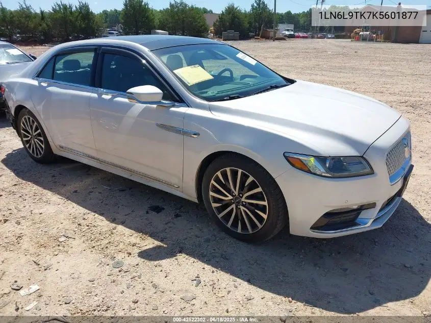 2019 Lincoln Continental Select VIN: 1LN6L9TK7K5601877 Lot: 42522302
