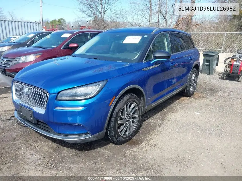 2020 Lincoln Corsair Standard VIN: 5LMCJ1D96LUL26982 Lot: 41719868