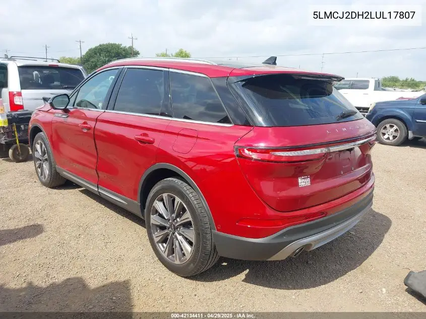 2020 Lincoln Corsair Reserve VIN: 5LMCJ2DH2LUL17807 Lot: 42134411