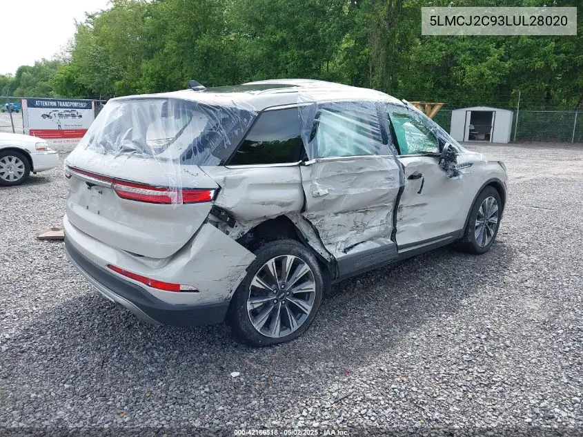 2020 Lincoln Corsair Reserve VIN: 5LMCJ2C93LUL28020 Lot: 42166518