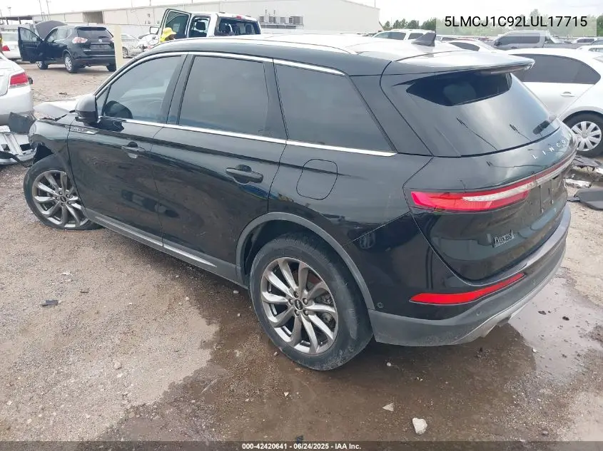 2020 Lincoln Corsair Standard VIN: 5LMCJ1C92LUL17715 Lot: 42420641