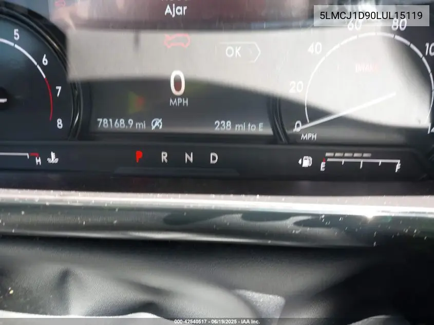 2020 Lincoln Corsair Standard VIN: 5LMCJ1D90LUL15119 Lot: 42540517