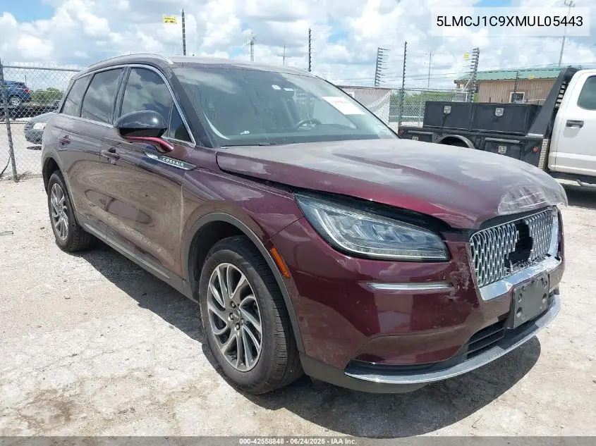 2021 Lincoln Corsair Standard VIN: 5LMCJ1C9XMUL05443 Lot: 42558848