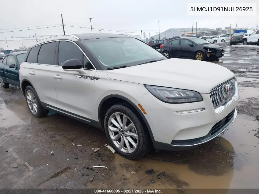 2022 Lincoln Corsair Standard VIN: 5LMCJ1D91NUL26925 Lot: 41660895