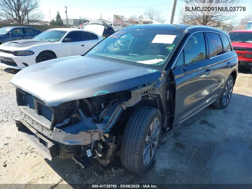 2022 Lincoln Corsair Reserve VIN: 5LMCJ2D91NUL03778 Lot: 41729792