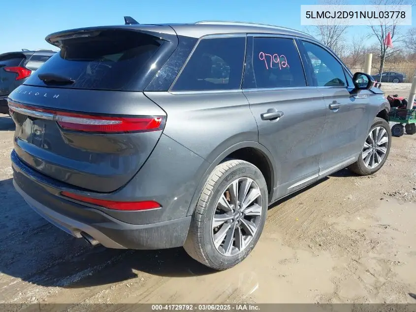 2022 Lincoln Corsair Reserve VIN: 5LMCJ2D91NUL03778 Lot: 41729792