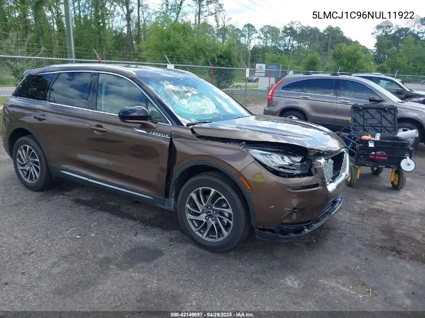 2022 Lincoln Corsair Standard VIN: 5LMCJ1C96NUL11922 Lot: 42149097