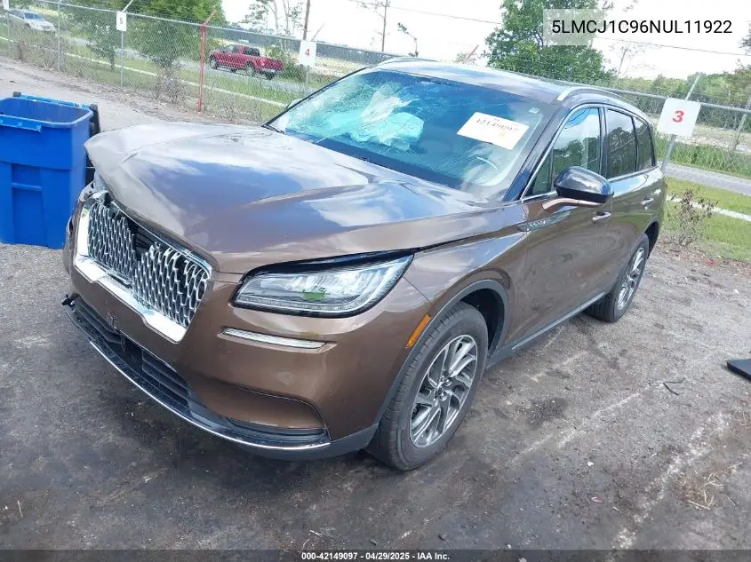 2022 Lincoln Corsair Standard VIN: 5LMCJ1C96NUL11922 Lot: 42149097