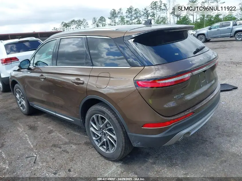 2022 Lincoln Corsair Standard VIN: 5LMCJ1C96NUL11922 Lot: 42149097