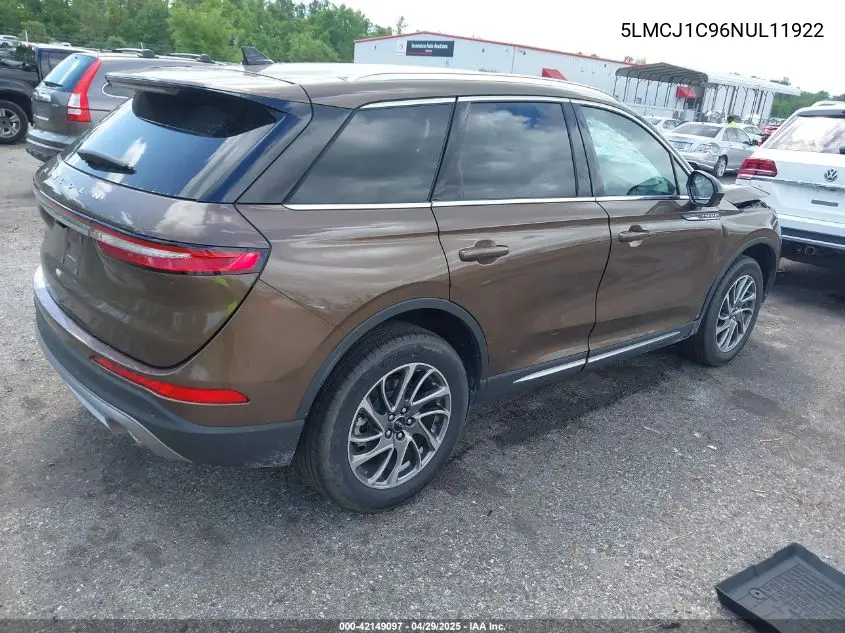 2022 Lincoln Corsair Standard VIN: 5LMCJ1C96NUL11922 Lot: 42149097