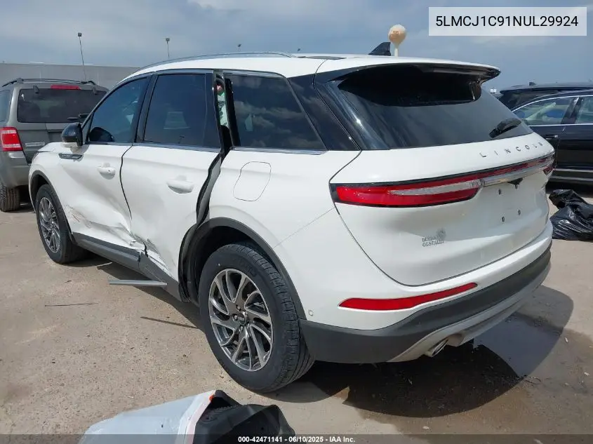 2022 Lincoln Corsair Standard VIN: 5LMCJ1C91NUL29924 Lot: 42471141