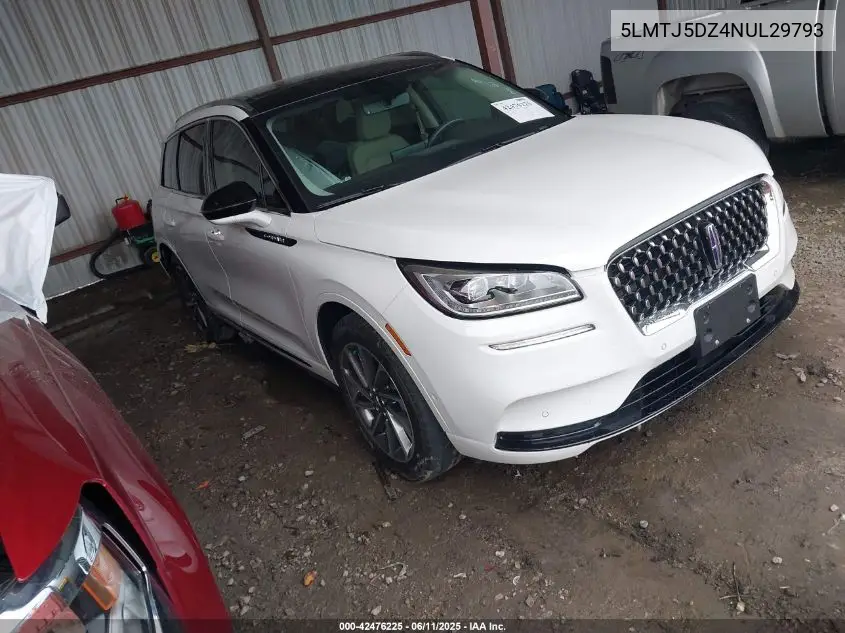 2022 Lincoln Corsair Grand Touring VIN: 5LMTJ5DZ4NUL29793 Lot: 42476225