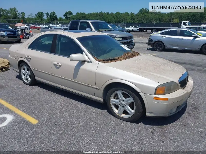 2000 Lincoln Ls VIN: 1LNHM87A2YY823140 Lot: 42604991
