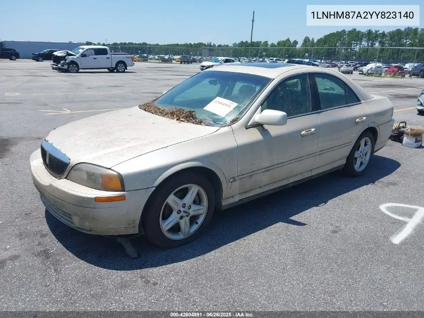2000 Lincoln Ls VIN: 1LNHM87A2YY823140 Lot: 42604991