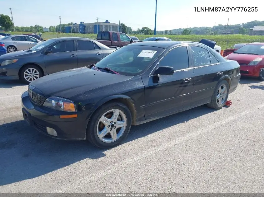 2000 Lincoln Ls V8 Auto VIN: 1LNHM87A2YY776255 Lot: 42625612