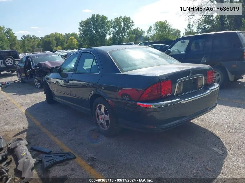 2001 Lincoln Ls V8 Auto VIN: 1LNHM87A61Y636019 Lot: 40365713