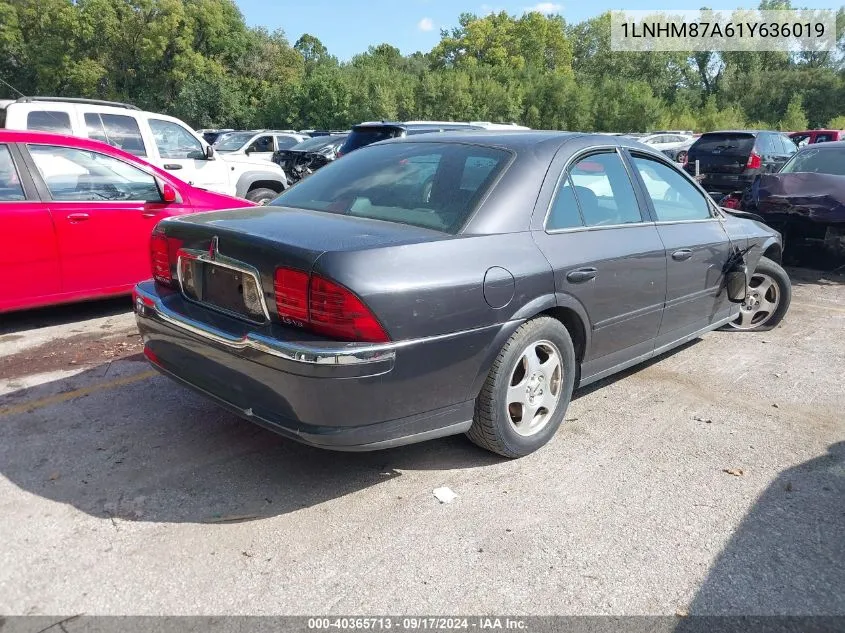 2001 Lincoln Ls V8 Auto VIN: 1LNHM87A61Y636019 Lot: 40365713