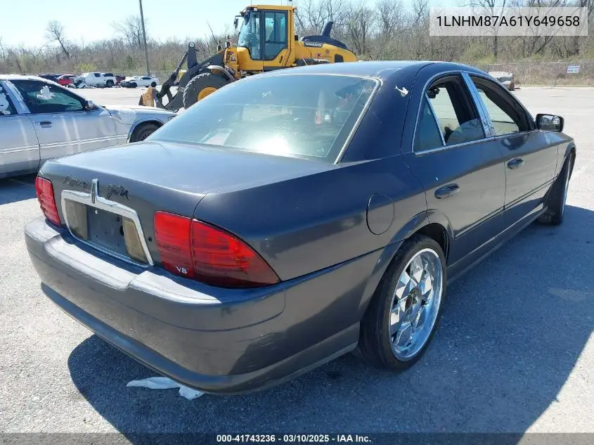 2001 Lincoln Ls V8 Auto VIN: 1LNHM87A61Y649658 Lot: 41743236