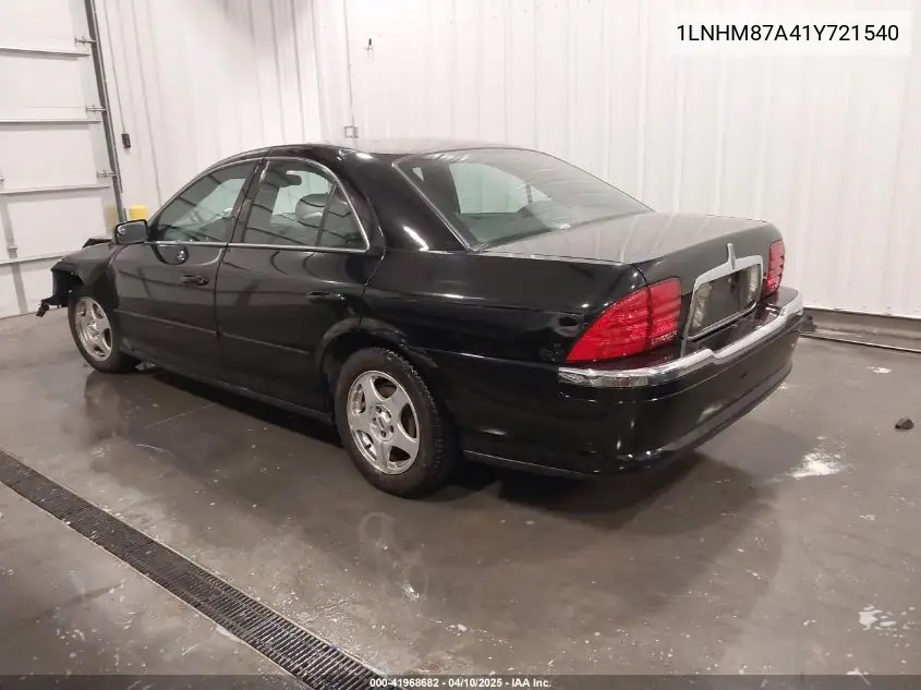 2001 Lincoln Ls V8 Auto VIN: 1LNHM87A41Y721540 Lot: 41968682