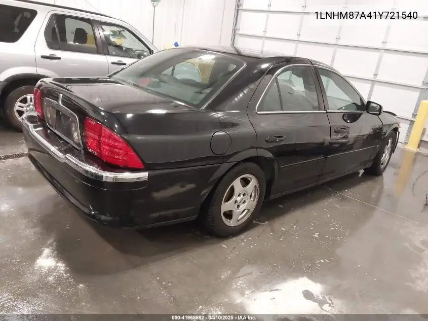 2001 Lincoln Ls V8 Auto VIN: 1LNHM87A41Y721540 Lot: 41968682