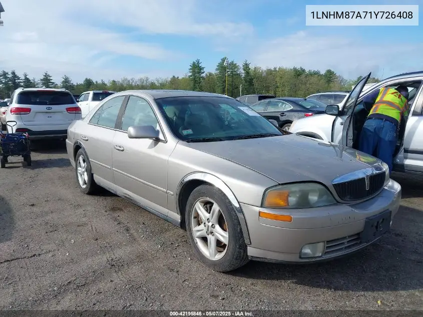 2001 Lincoln Ls V8 Auto VIN: 1LNHM87A71Y726408 Lot: 42195846
