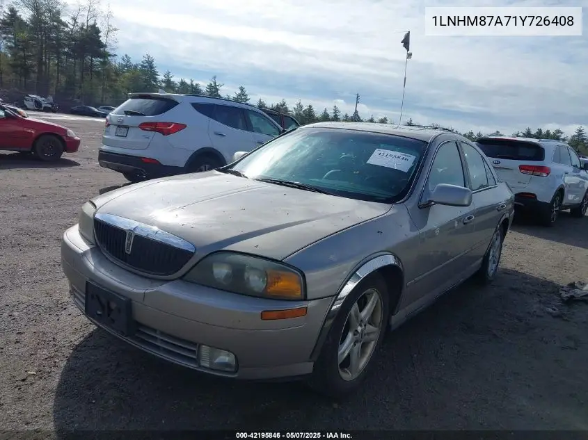 2001 Lincoln Ls V8 Auto VIN: 1LNHM87A71Y726408 Lot: 42195846